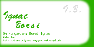 ignac borsi business card